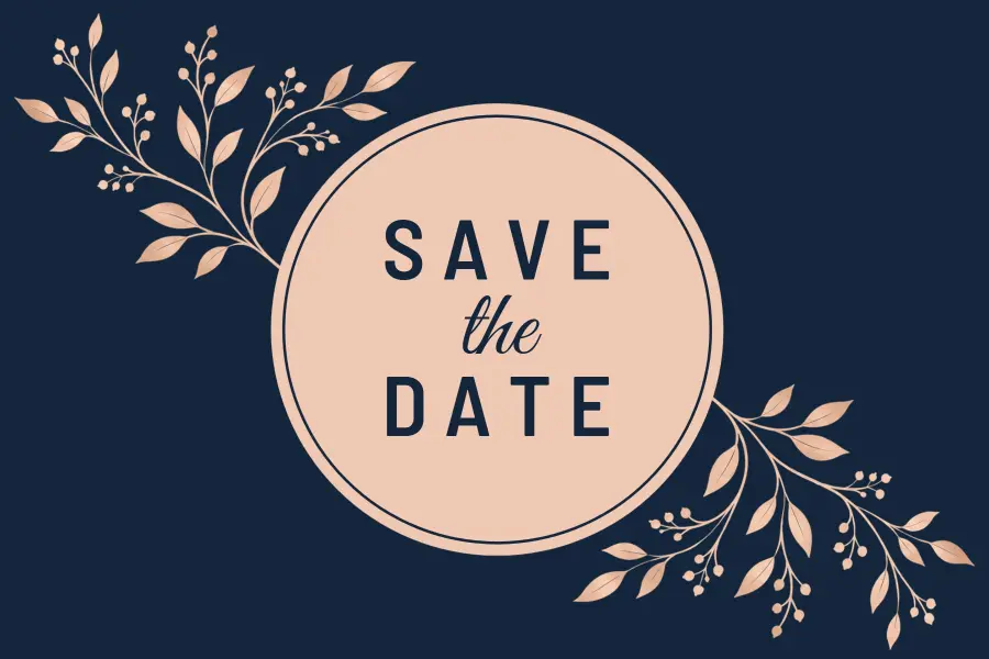 Modern Botanical Save the Date Postcard Template