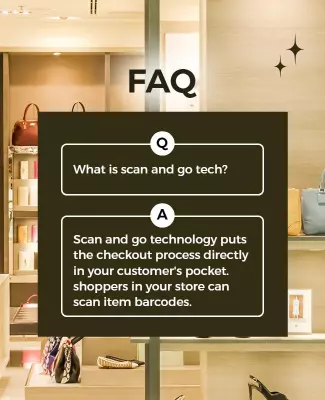 Modern Boutique FAQ Guide for Scan and Go Tech Poster Template