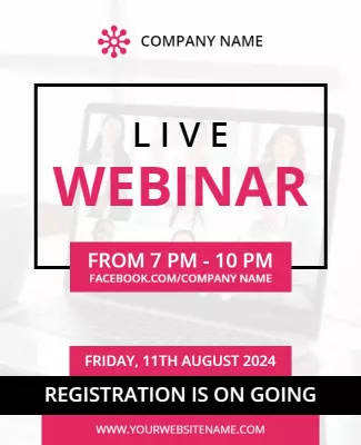 Modern Bright Live Webinar Registration Information Poster Template
