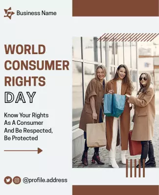 Modern Brown Consumer Rights Awareness Day Poster Template