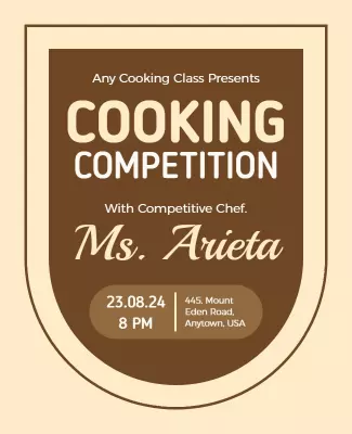Modern Brown Cooking Competition Event Poster Template