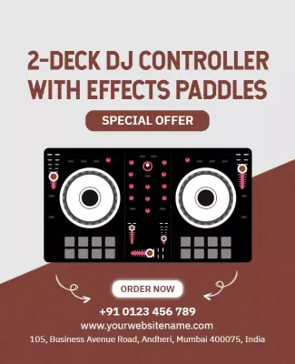 Modern Brown DJ Equipment Sale Poster Template