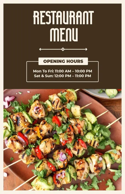 Modern Brown Restaurant Menu Template