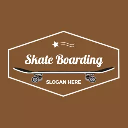 Modern Brown Skateboarding Design Featuring Unique Board Logo Template