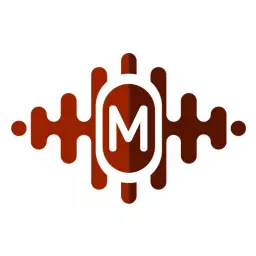 Modern Brown Soundwaves Featuring Alphabet Letter M Logo Template
