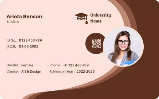Modern Brown University Student Identity Card Template
