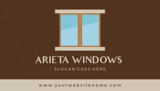 Modern Brown Window Design for Home Improvement Business Card Template