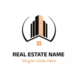 Modern Building Design Representing Real Estate Market Logo Template