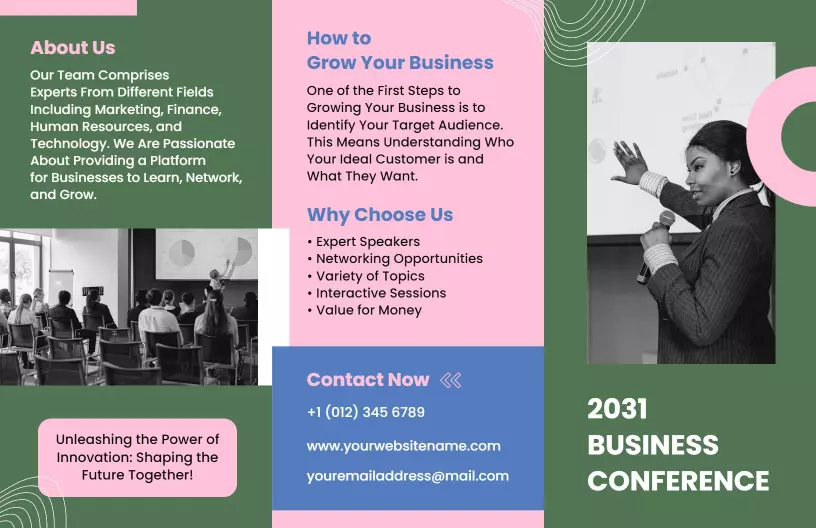 Modern Business Networking and Growth Strategies Conference Brochure Template