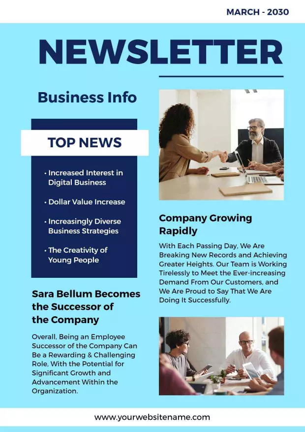Modern Business Newsletter with Top News Highlights Brochure Template