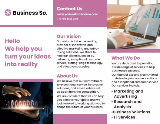 Modern Business Solutions and Innovative Strategies Brochure Template