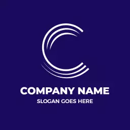Modern C Letter Design with Elegant Lines and Purple Background Logo Template