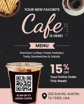 Modern Cafe Promotion with Coffee and Pastries Flyer Template