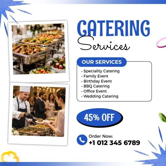 Modern Catering Service Discount Offer Ad Template