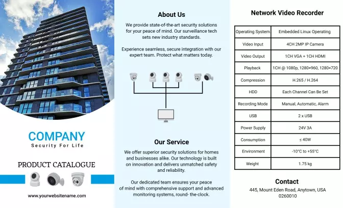 Modern CCTV Security Camera System Product Catalogue Brochure Template