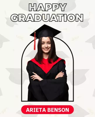 Modern Celebratory Happy Graduation Announcement Poster Template
