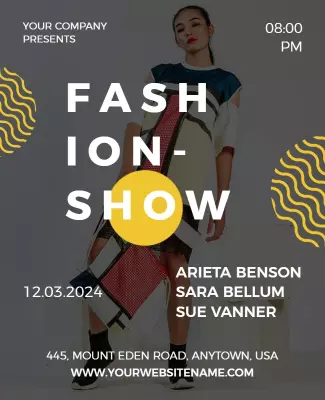 Modern Chic Fashion Show Event Poster Template