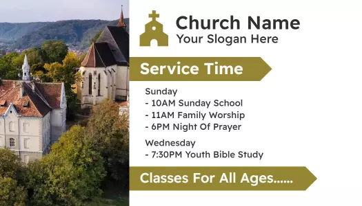 Modern Church Community Service Schedule Business Card Template