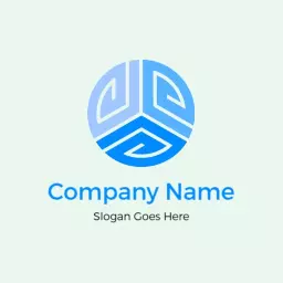 Modern Circular Blue Design Representing Company Branding Logo Template