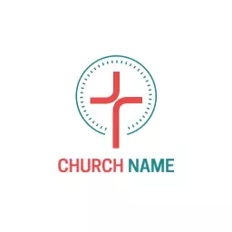 Modern Circular Design Featuring a Cross for Church Logo Template