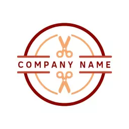 Modern Circular Design Featuring Scissors for Hair Salon Logo Template