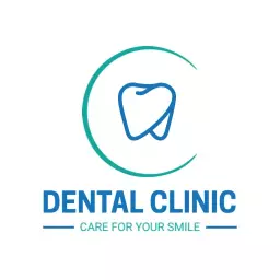 Modern Circular Design Representing Dental Clinic Services Logo Template