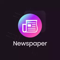 Modern Circular Newspaper Graphic with Vibrant Color Palette Logo Template