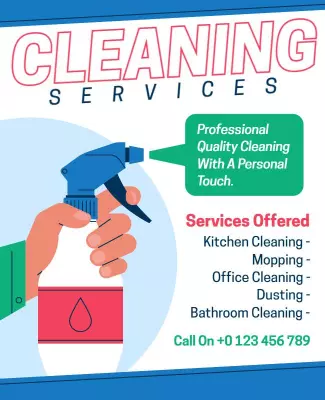Modern Clean and Professional Cleaning Services Poster Template