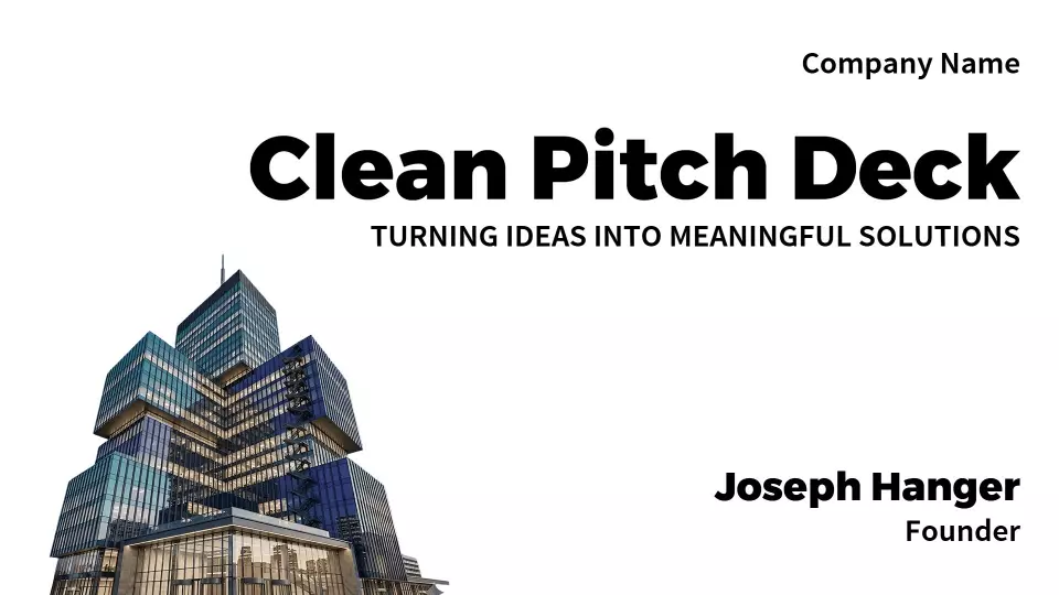Modern Clean Corporate Visual Impact Pitch Deck Presentation Template