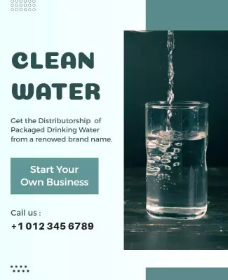 Modern Clean Water Business Opportunity Promotion Poster Template