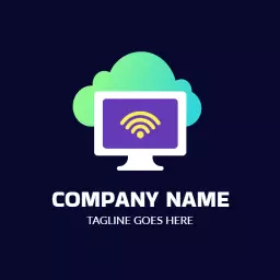Modern Cloud and Computer Design for Secure VPN Services Logo Template
