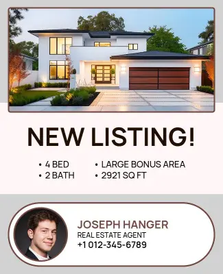 Modern Coastal Home For Sale Listing Flyer Template
