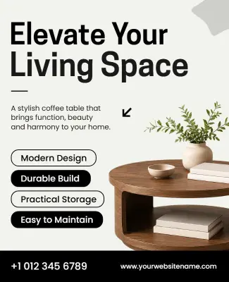 Modern Coffee Table Furniture Sale Poster Template