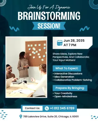 Modern Collaborative Brainstorming Session Invitation Poster Template
