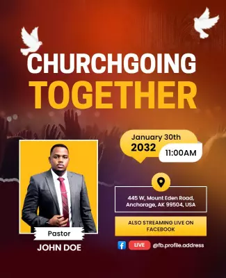Modern Colorful Church Gathering Invitation Poster Template
