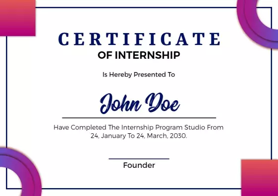 Modern Colorful Circular Design Internship Completion Certificate Template