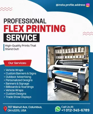 Modern Colorful Flex Printing Service Promotional Poster Template
