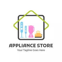 Modern Colorful Kitchen Appliances Showcase Logo Template