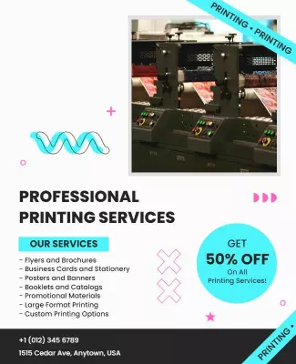 Modern Colorful Promotional Printing Services Poster Template