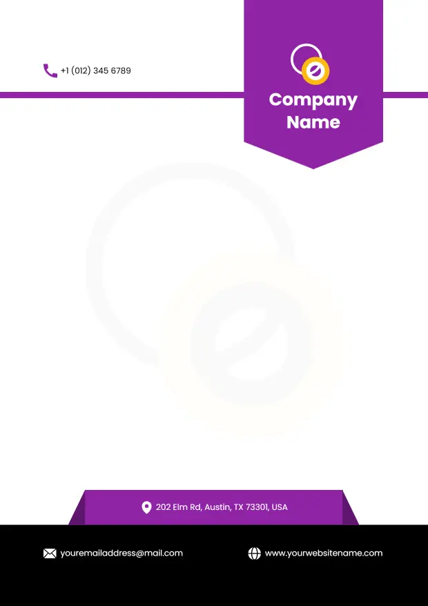 Modern Company Information Display Blank Letterhead Template