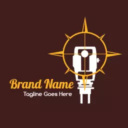 Modern Compass and Surveying Equipment Logo Template