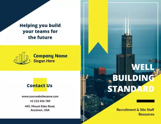 Modern Construction Recruitment and Site Staff Resources Brochure Template