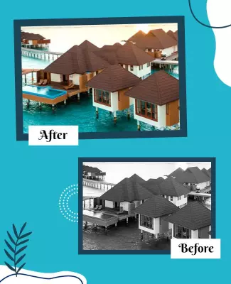 Modern Contrast Before And After Home Renovation Poster Template