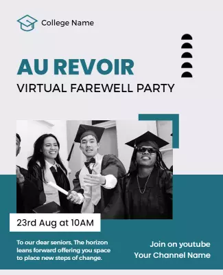 Modern Cool Virtual Farewell Party Poster Template