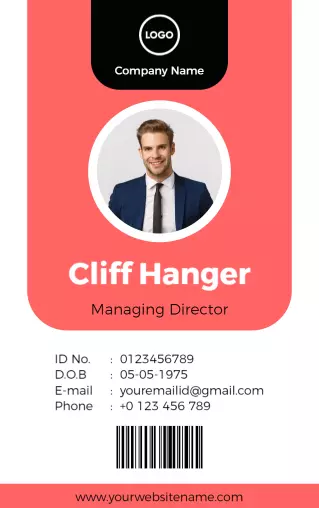 Modern Coral Elegant Corporate Identity Card Template