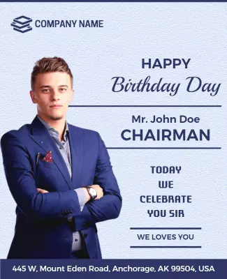 Modern Corporate Birthday Celebration Poster Template