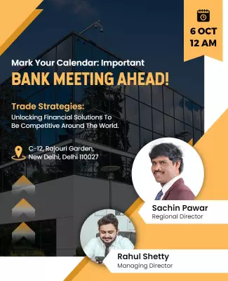 Modern Corporate Financial Strategies Bank Meeting Poster Template