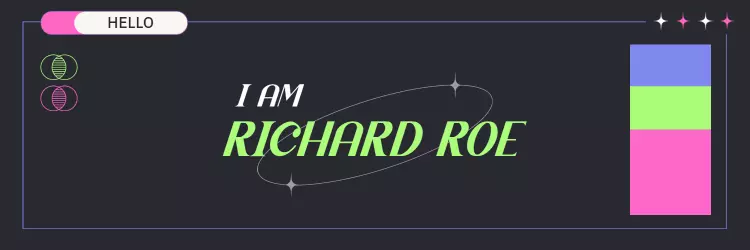 Modern Cosmic Themed Green and Pink Twitter Banner Template