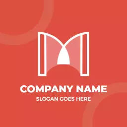 Modern Creative M Letter Design on Bold Red Background Logo Template