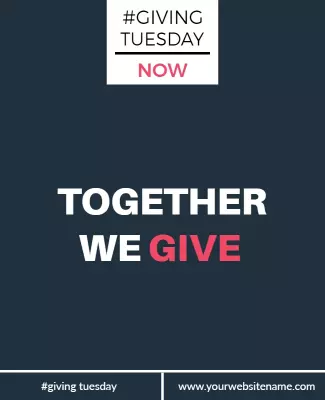 Modern Dark Blue Giving Tuesday Fundraising Poster Template